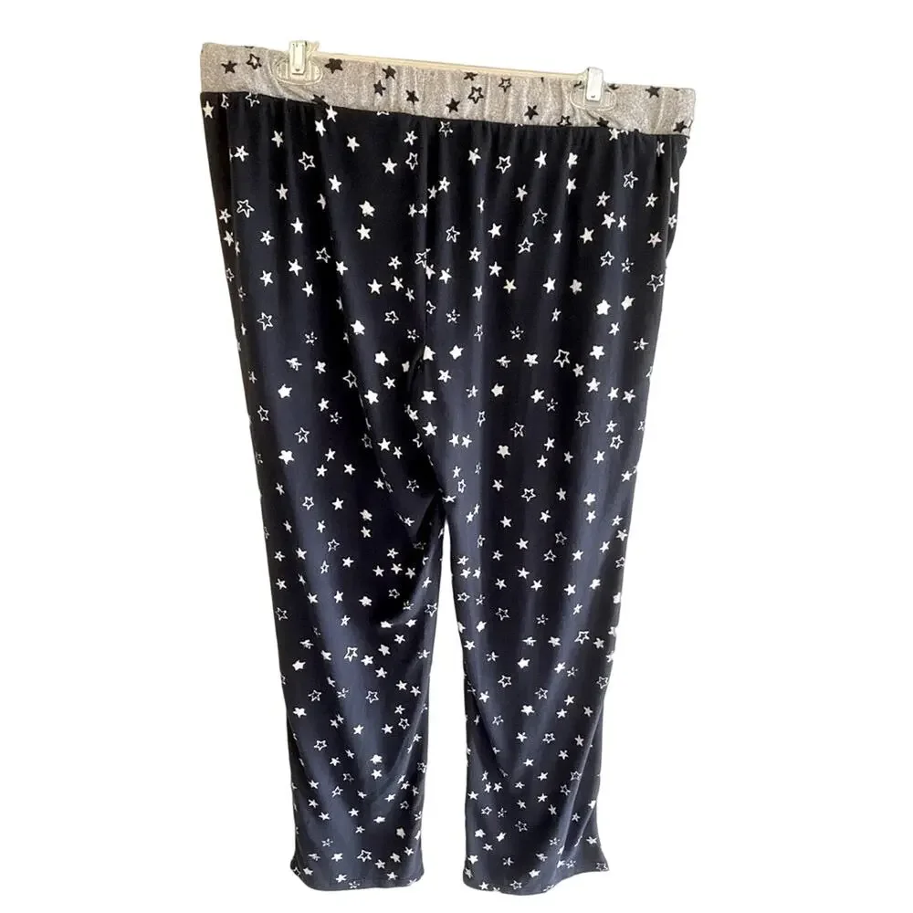 Lucky Brand Blue Gray Star Pajama Pants Large‎